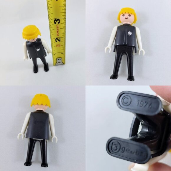 Geobra Playmobil Vintage 1974 Figures Western Sheriff Toys Lady Man Hats Figurin - Picture 10 of 12